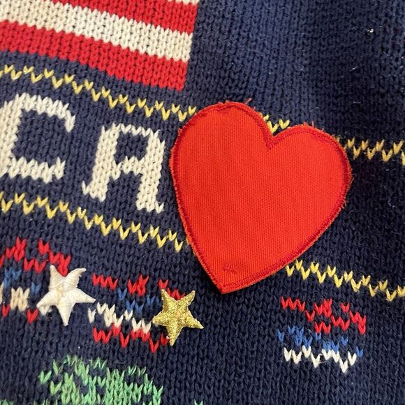 Sweater Loft Womens Patriotic Sweater Small Vintage America Forever Made In USA - Picture 7 of 11